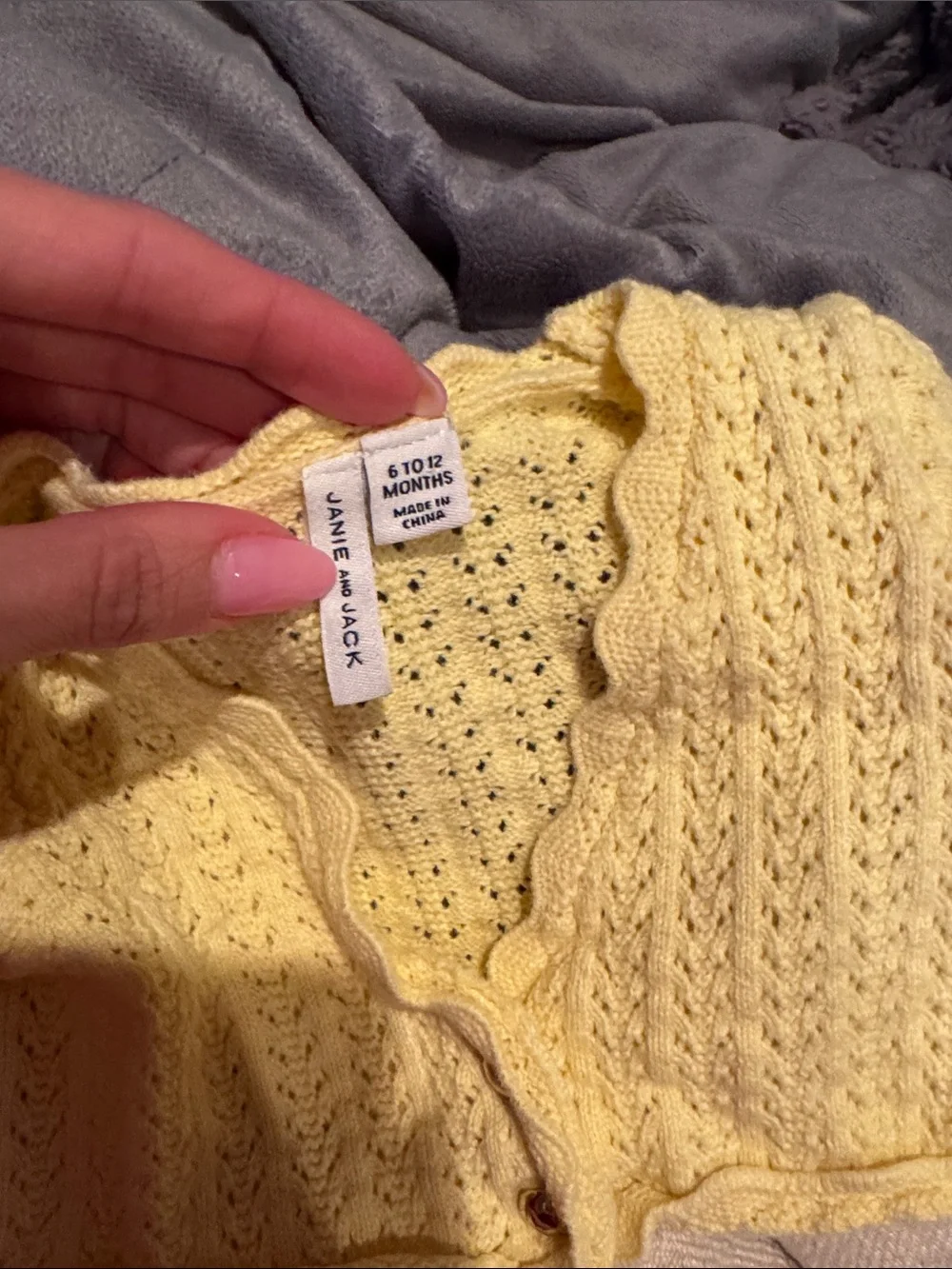 Janie and Jack Pale Yellow Cropped Knit Cardigan